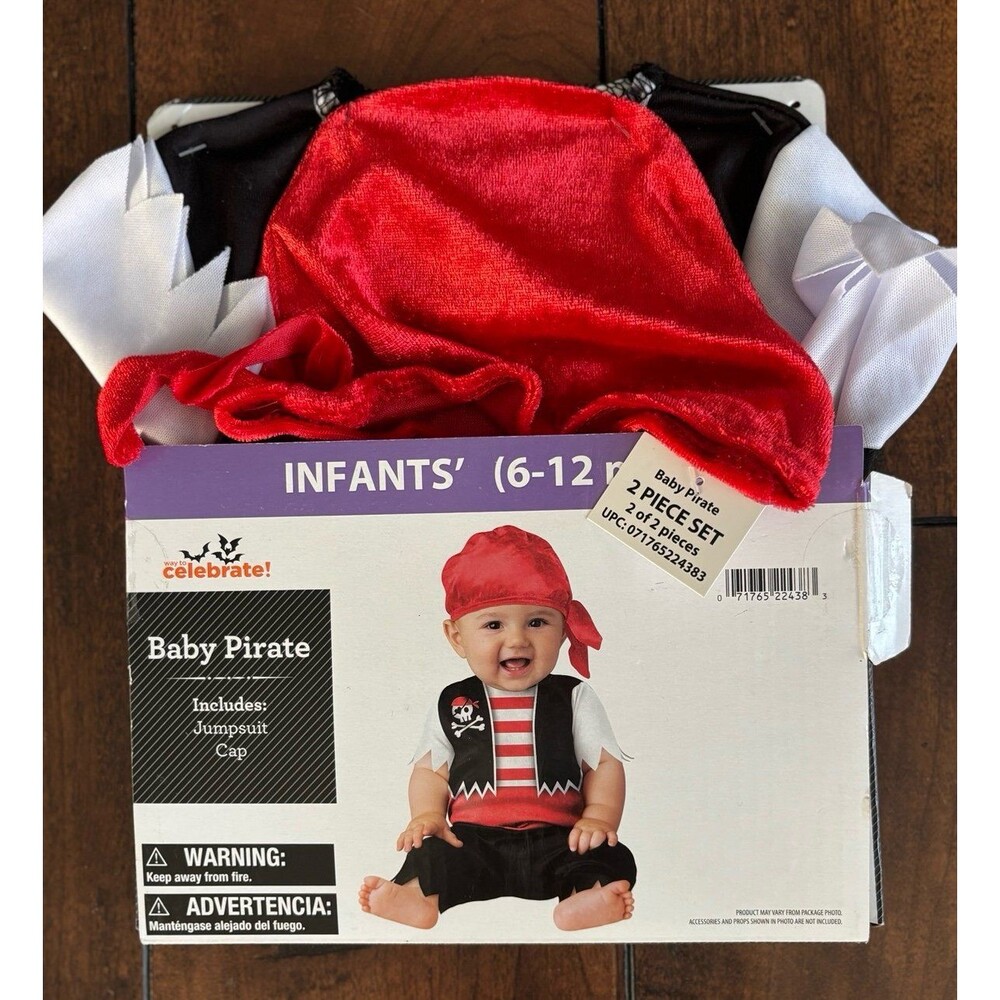 Halloween Costume Infant Boys Baby Pirate 6-12 Months New